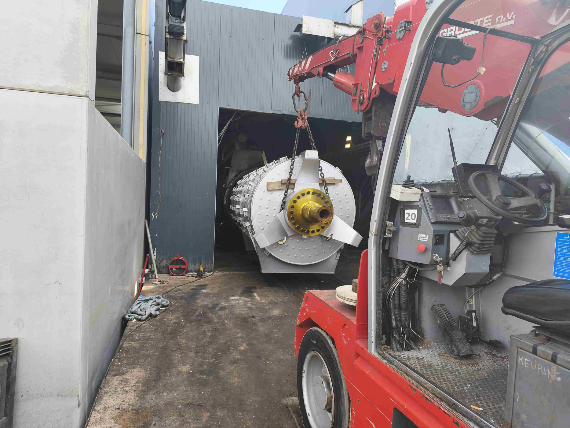 réparation et remplacement du rotor d'un séchoir à disque industriel